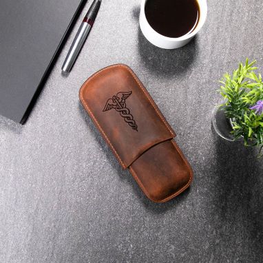 Custom Made Cigar Case, Personalized Leather Cigar Holder, Christmas Gift