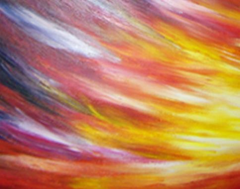 Custom Made Huge Original Red Sunrise Sunset Abstract 3ft X 6ft Painting By Artist Dan Lafferty - 36"X72"