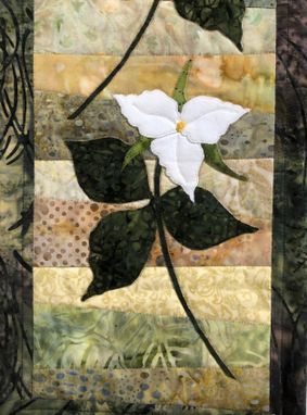 Custom Made Two Trilliums Art Quilt
