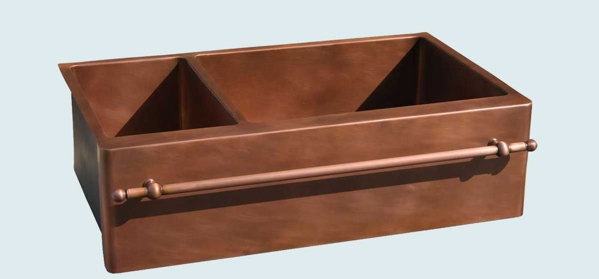 Hand Crafted Copper Sink With Copper Towel Bar by Handcrafted Metal