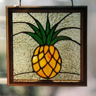 Custom Made Stained Glass Pineapple Window