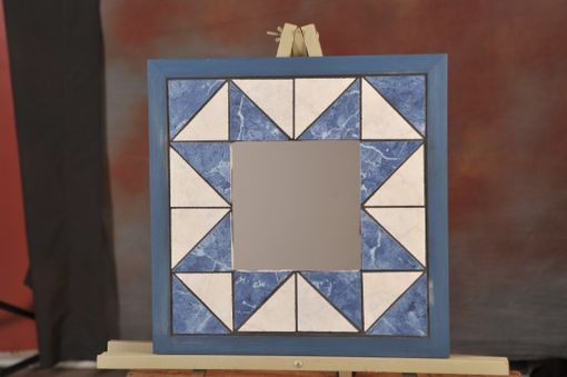 Custom Made Mirror - Set In Blue And White