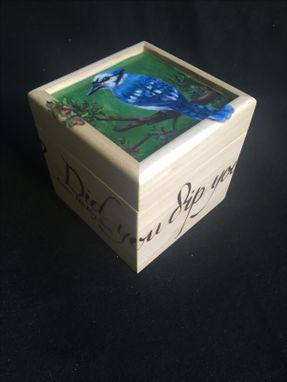 Custom Made Blue Jay Hand Painted Small Box