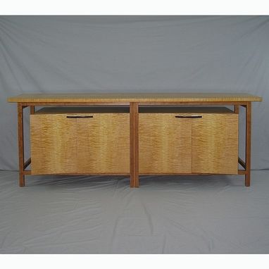 Custom Made Tiger Maple Stereo Cabinet