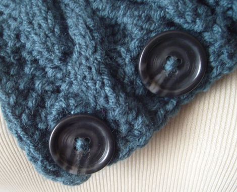 Custom Made The Reversible Cabled Neckwarmer / In Deep Teal/ Unisex /On Sale Now