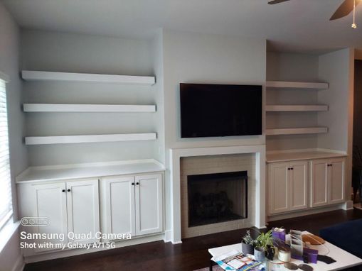 Custom Made Fireplace Cabinets And Floating Shevles