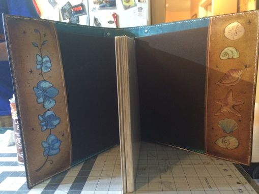 Custom Made Leather Wedding Album/Guest Book Cover With Branded Portrait