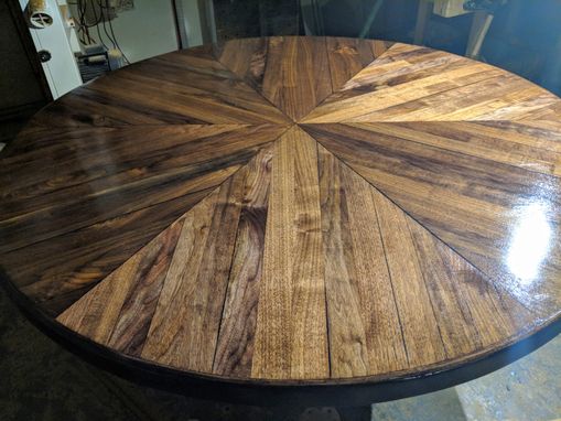 Custom Made Solid Black Walnut Round Dining Table