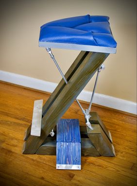 Custom Made Custom Wood Metal Upholstered Bar Stool Hightop Chair