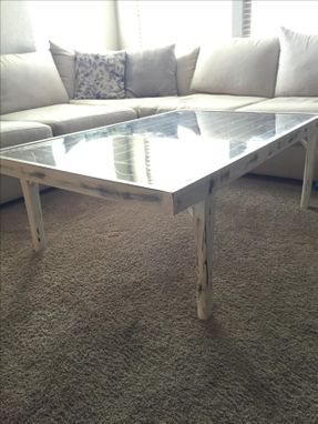 Custom Made Coffee Table,Reclaimed,Repurposed Gate,Glass Table,Living Room,Office