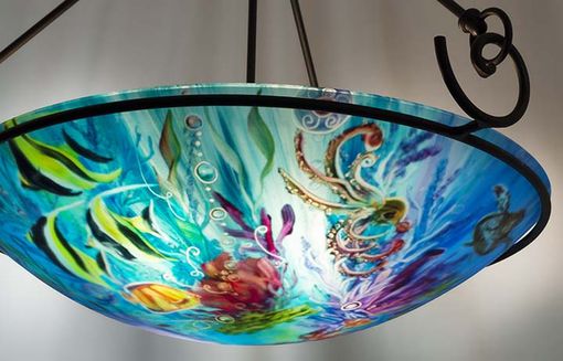 Custom Made Thriving Ocean Reef Hand Painted Chandelier