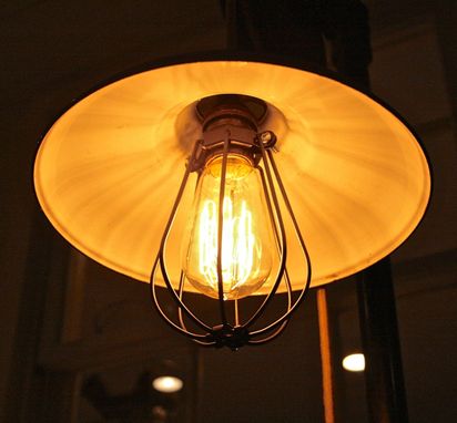 Custom Made Vintage Industrial Floor Lamp - Dark