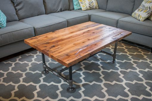 Custom Made Industrial Coffee Table | Barn Wood Coffee Table