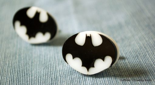Custom Made Cufflinks: Batman Inlay