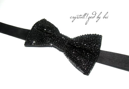 Custom Made Any Color Fully Crystallized Bow Tie Genuine European Crystals Bedazzled Bling