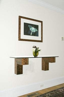 Custom Made Figured Walnut And Glass Entry Shelf