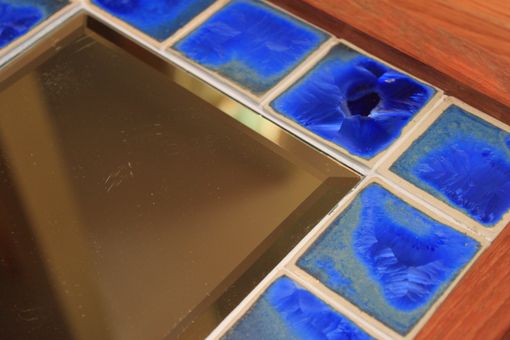 Custom Made Cobalt Crystalline Tiled Mirror