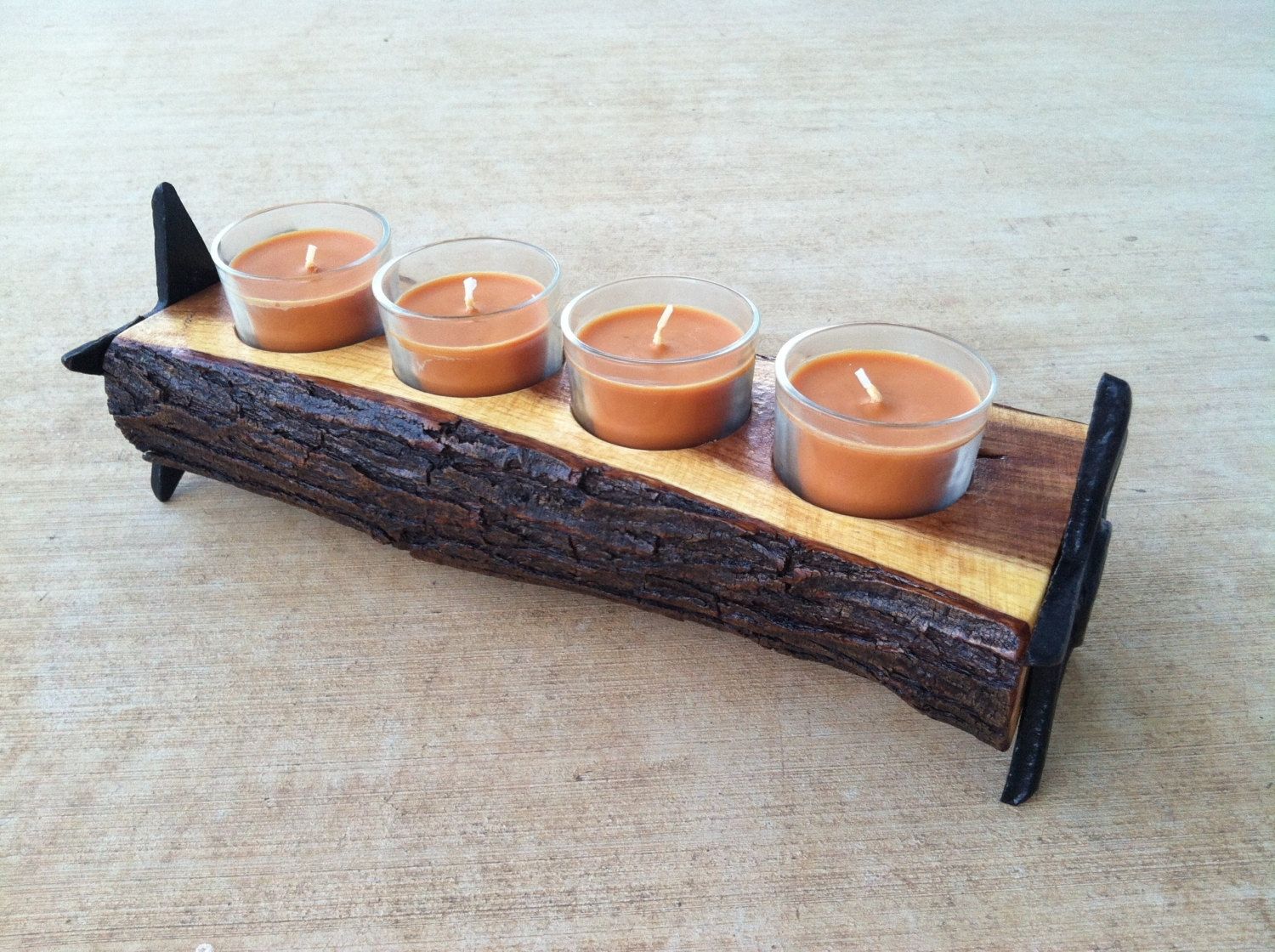 Hand Made Candle Holder, Texas Mesquite Candle Holder by Bc Creative