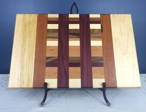 Custom Made Maple, Walnut, Purpleheart & Cherry Cutting Board