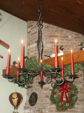 Custom Made Forged Iron Candle Chandelier