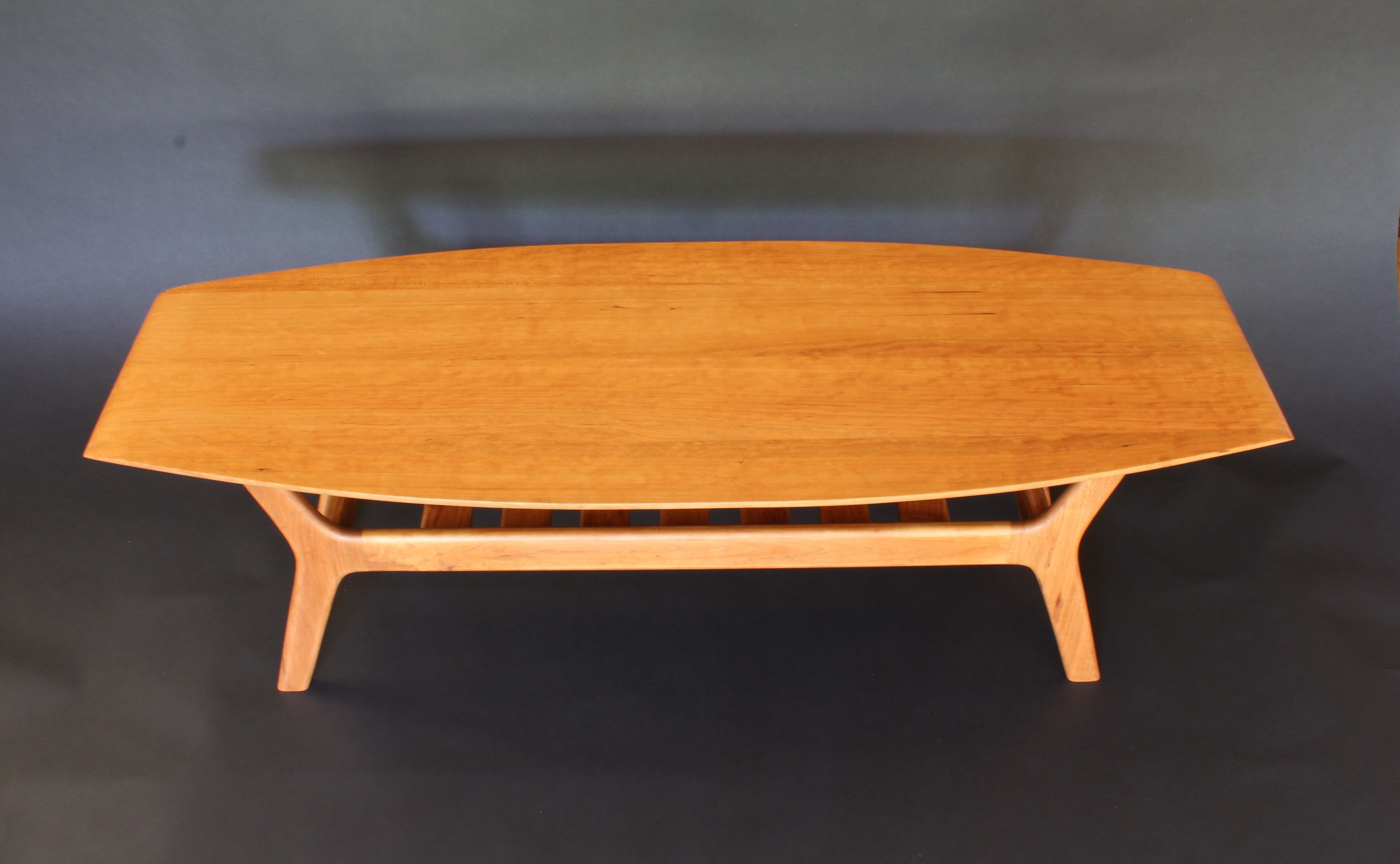 Buy Hand Crafted Spicoli Danish Surfboard Coffee Table In Cherry, made