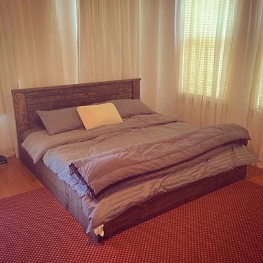 Custom Made Rustic Style Platform Bed / Headboard