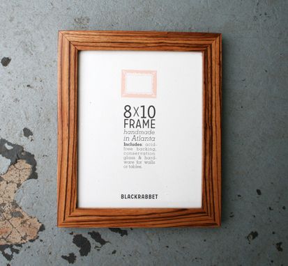 Custom Made Exotic African Zebrawood Natural Finish Picture Frame (8x10)