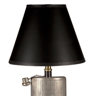 Custom Made Vintage Silver Metal Flask Lamp