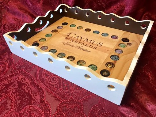 Custom Made Caymus Tray, Cream Color With Scalloped Edge