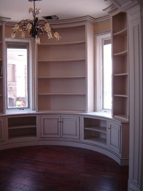 Custom Made Round Library Bookcases, Cabinets, And Trim