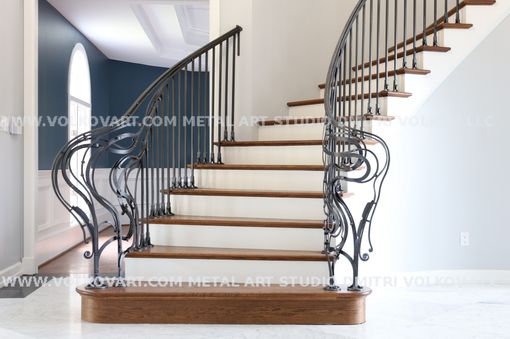 Custom Made Staircase Railing. Custom Forged Decorative Top Quality Railing.