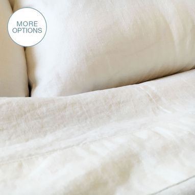 Custom Made Usa Made French Linen Pillowcase- White
