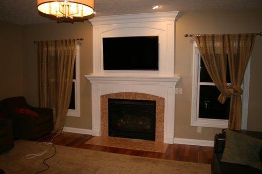 Custom Made Built In Custom Fireplace Mantle With Flatscreen Tv Display