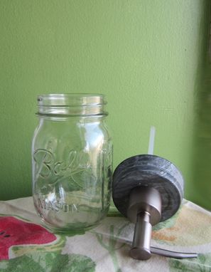 Custom Made Mason Ball Pint Jar Upcycled Soap Dispenser
