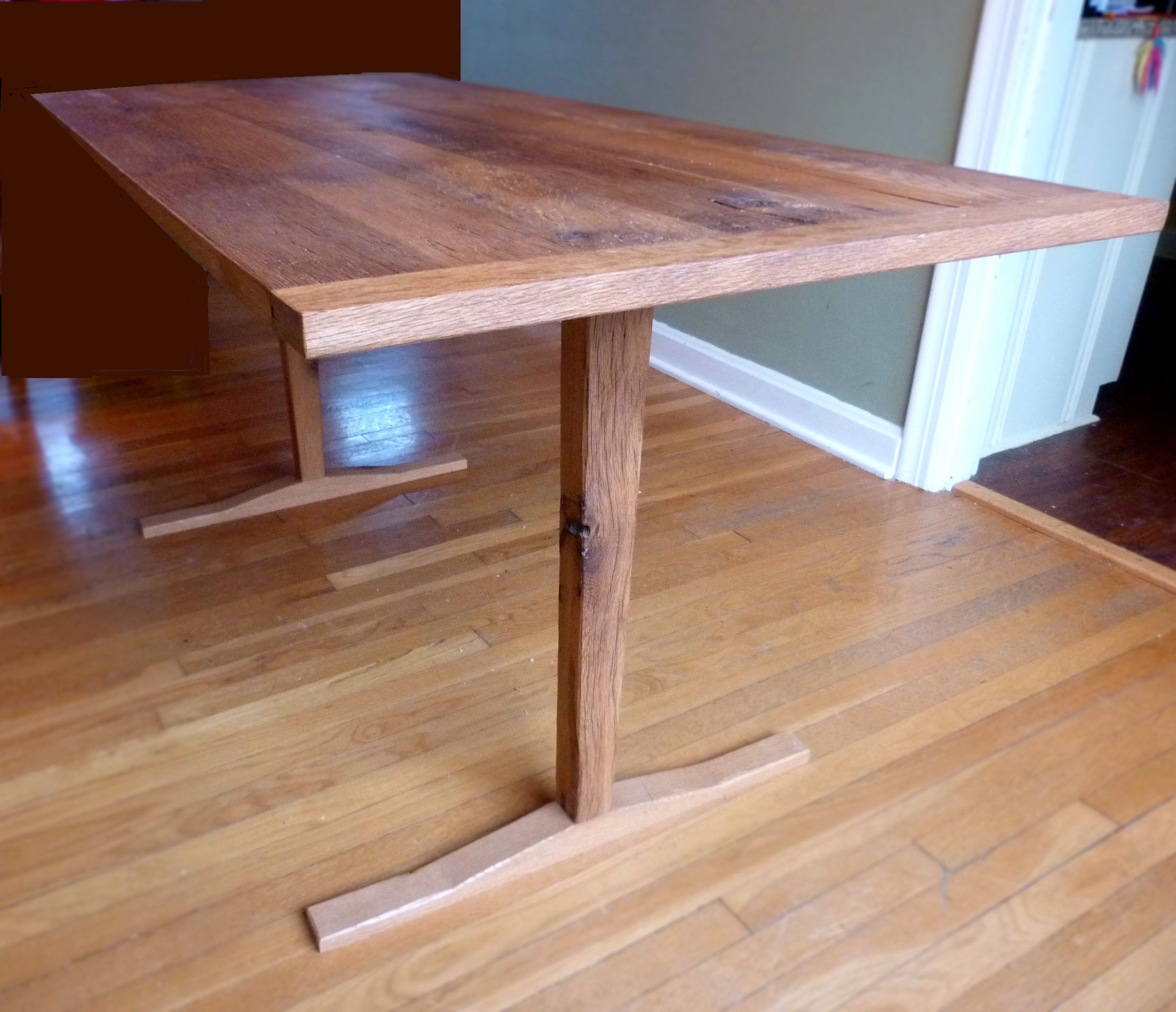 Hand Crafted Midcentury Trestle Table Reclaimed Wood by William Ney ...