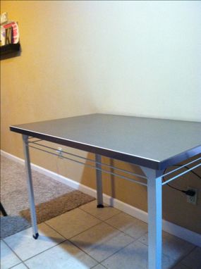 Custom Made Modern Dining Table With Stainless Top