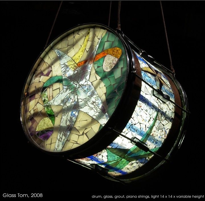 Custom Made Glass Mosaic Chandelier by David L. Zvanut Fine Art
