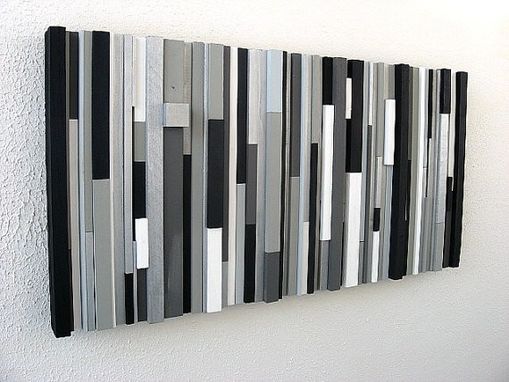 Custom Made Black And White Abstract Art, Abstract Painting, Wood Wall Sculpture, Wall Art Wood