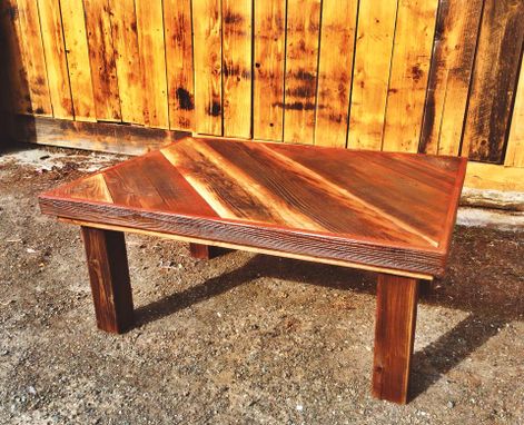 Custom Made Reclaimed Wood Farm Table Slant Board Pattern