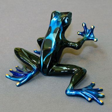 Custom Made Fabulous Bronze Frog "Hotrod" Figurine Statue Sculpture Limited Edition Signed Numbered