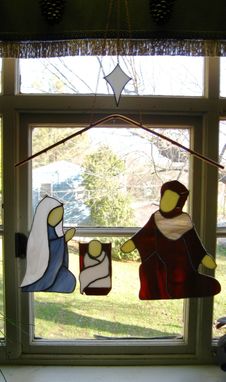 Custom Made Custom Stained Glass Nativity -Christmas Decoration- Sun Catcher