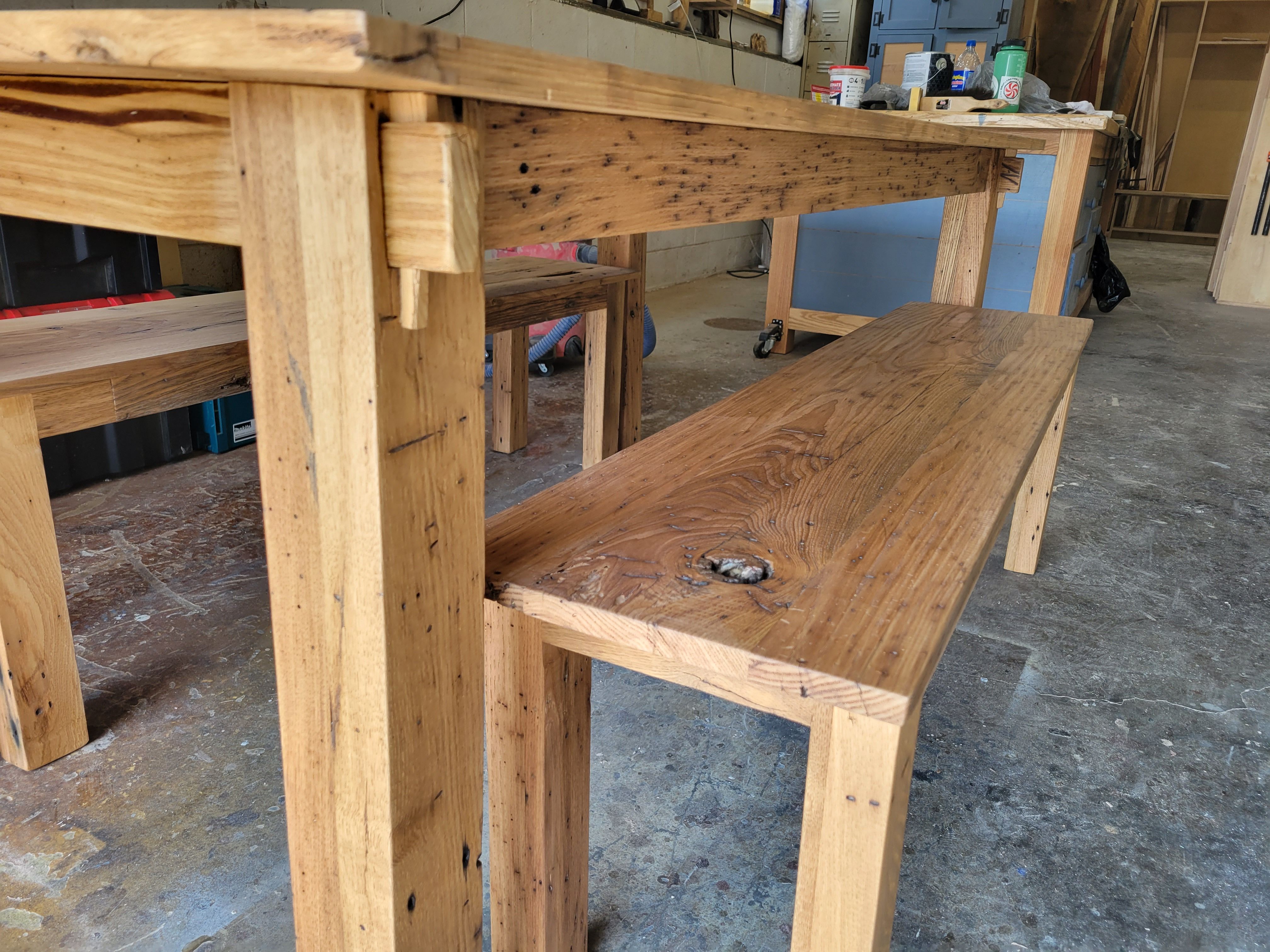 Custom Made Hand Made Joinery Farmhouse Table by Willow Mtn
