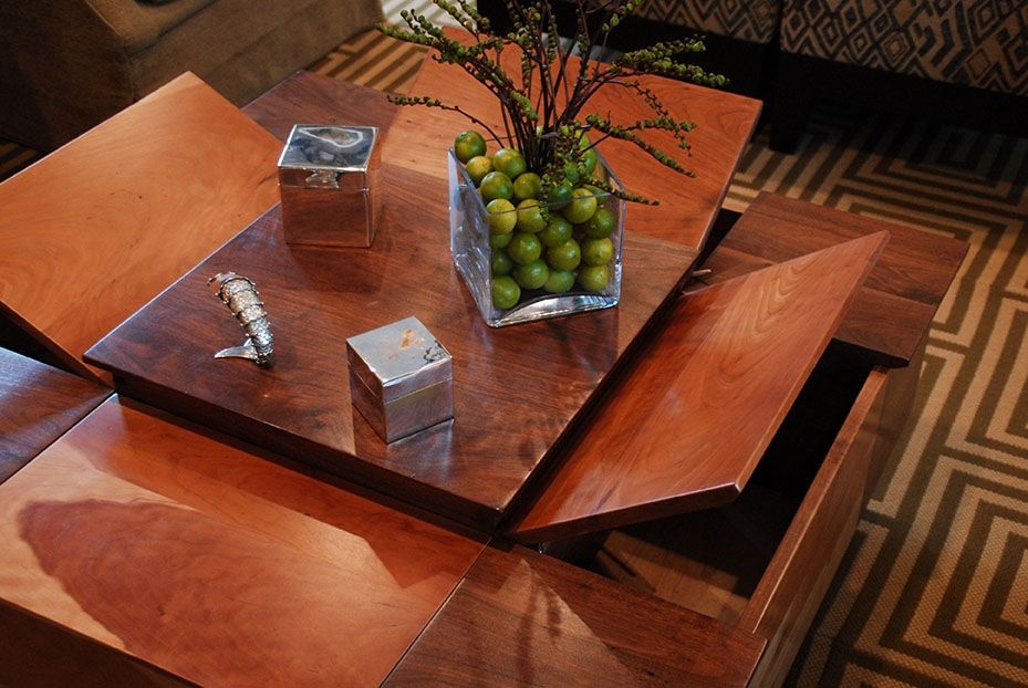 Hand Made Cherry And Walnut Coffee Table With Storage by Jg Custom