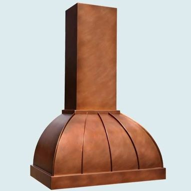 Custom Made Copper Range Hood With Stack & Standing Seams