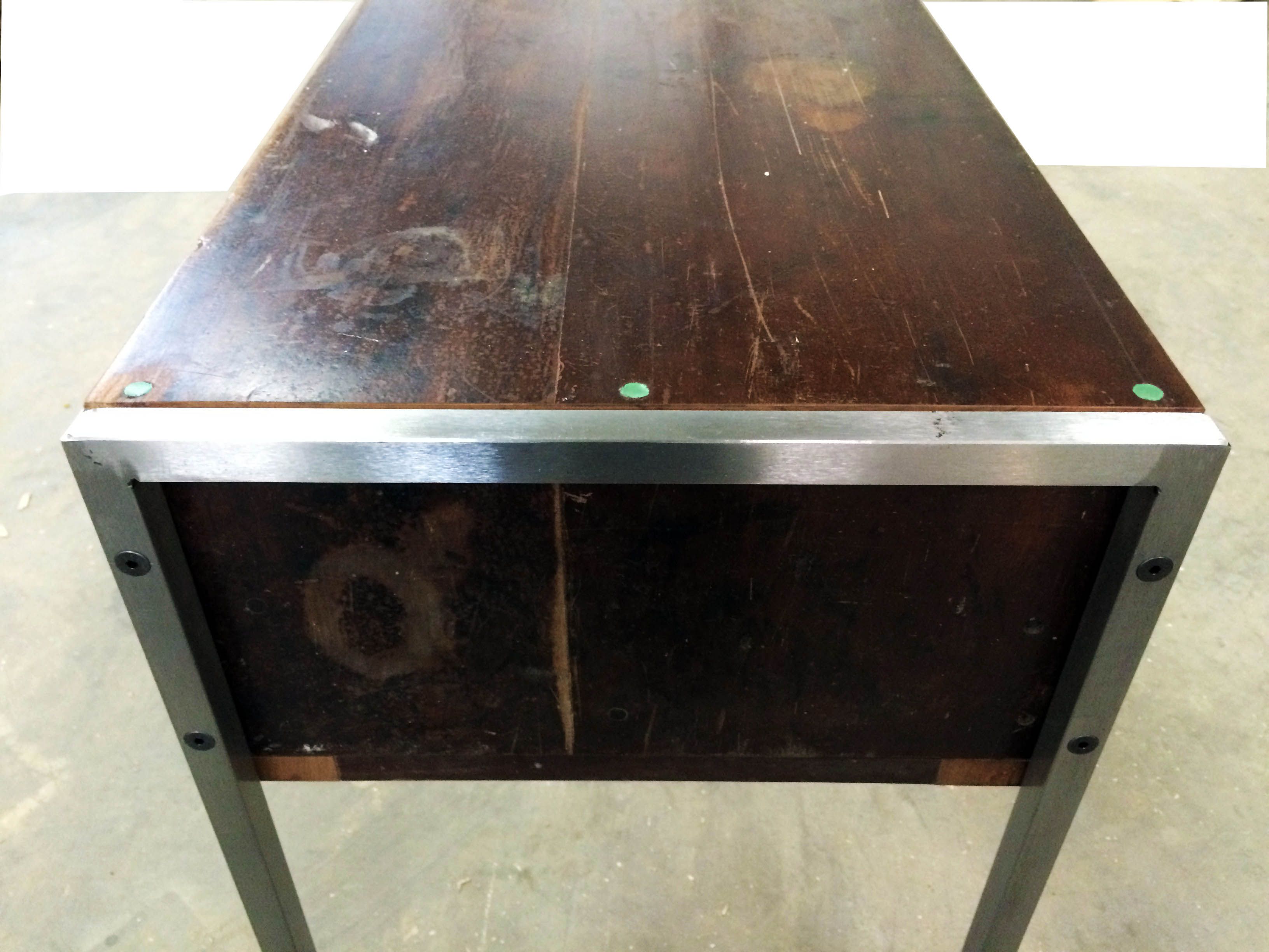 Hand Crafted Reclaimed Wood And Steel Nightstand by Object A