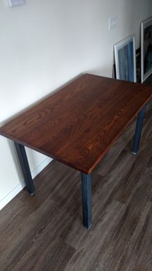 Custom Made Wood And Steel Table