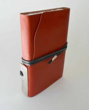 Custom Made Red Leather Planner Journal Personal Diary Handmade Elegant Made To Order Gift In Silver (266c)