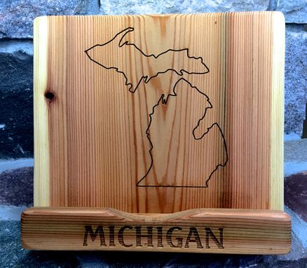 Custom Made Ipad Stand, Cookbook Holder, Laser Engraved, Personalized,  Rustic Red Cedar