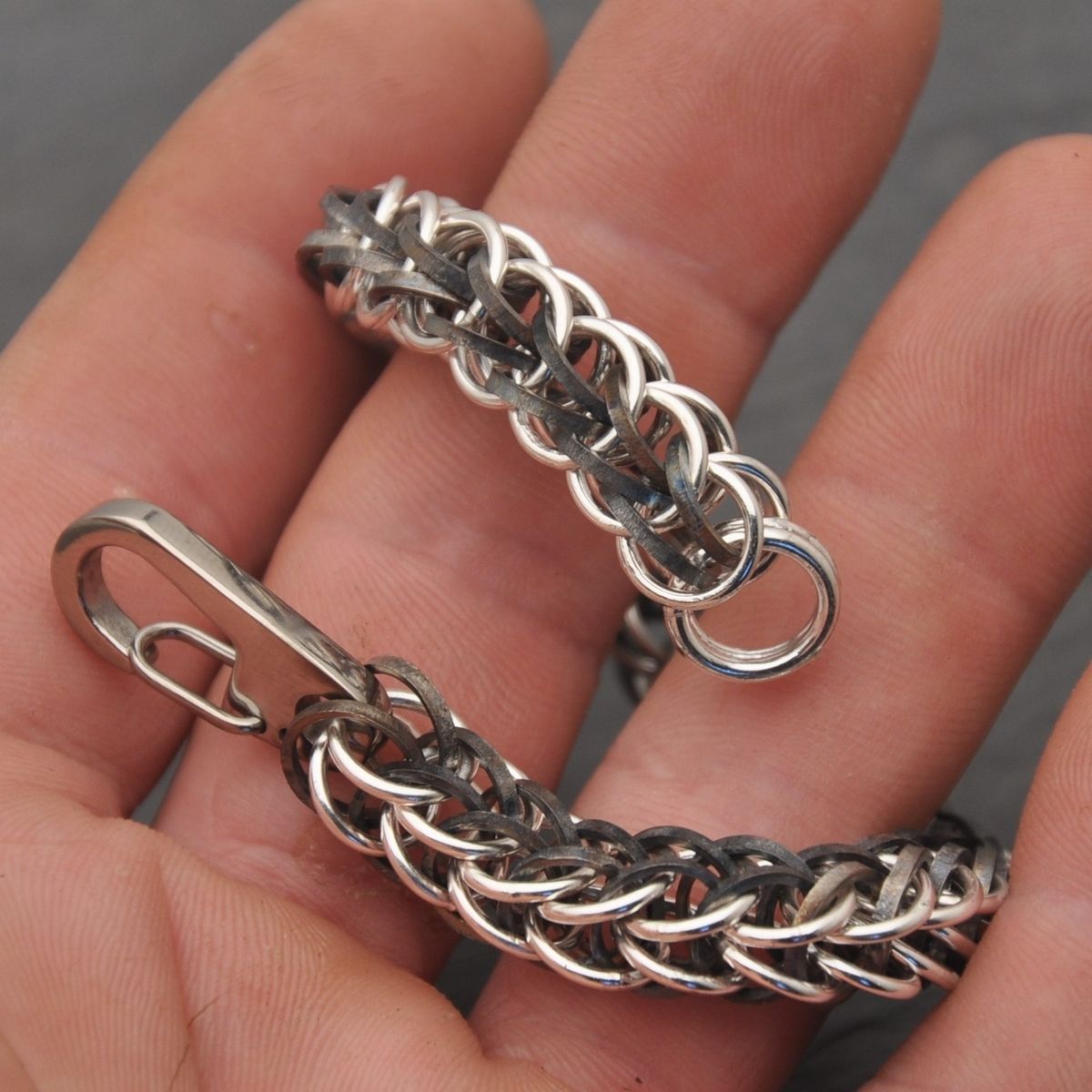 Hand Crafted Sterling And Titanium Persian Chainmail Bracelet by Ober ...