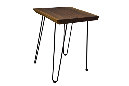 Custom Made Walnut Bedside Table, Wood Nightstand, Live Edge Night Stand, Modern Nightstand